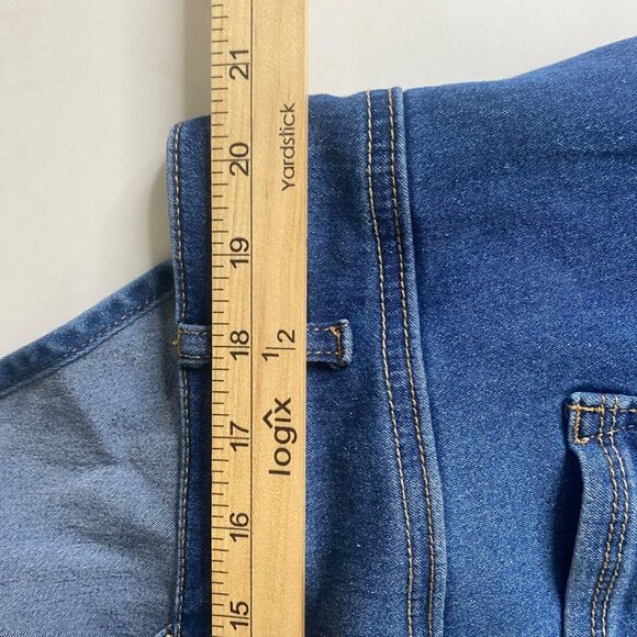 AG ADRIANO GOLDSCHMIED Denim Crop Overalls Women 16W Blue‎ Distressed - Picture 6 of 16